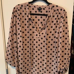 NWT Torrid Polka Dot Georgette Tie Neck Blouse